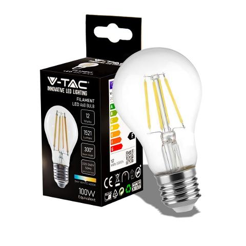 Lampada Goccia LED a Filamento E27 12w Luce Natura 1521 Lumen V-TAC