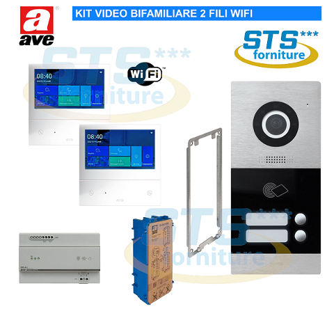 Kit videocitofono Bifamiliare wifi AVE AVE VI2F 2