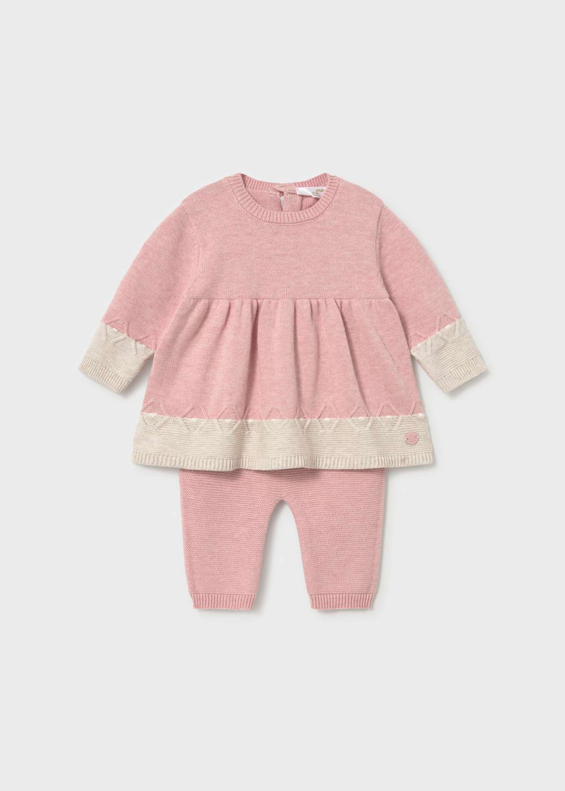 Completo 2 pezzi in caldo cotone Rosa / Panna Mayoral