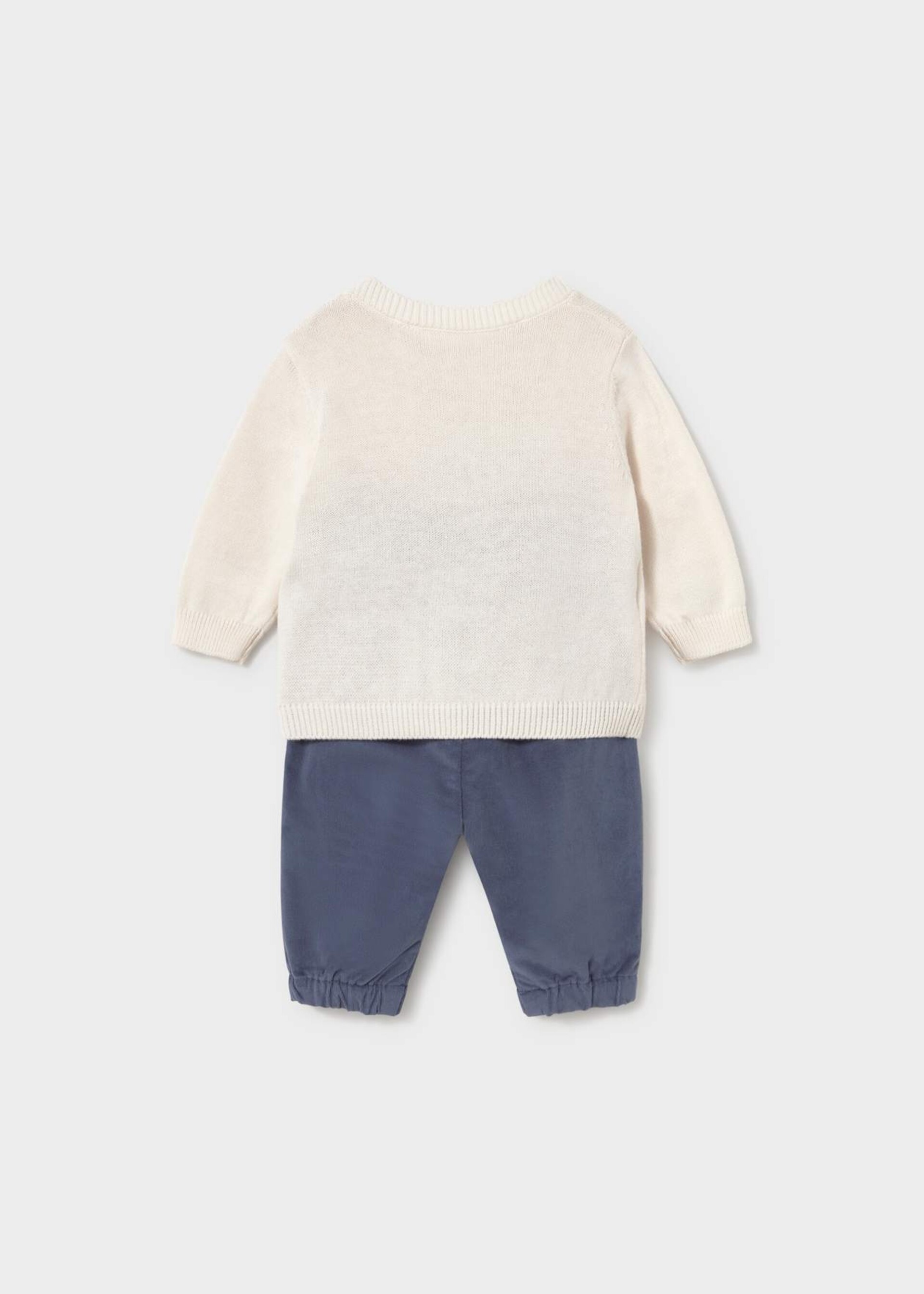 Completo 2 pezzi in caldo cotone Panna / Blu Mayoral