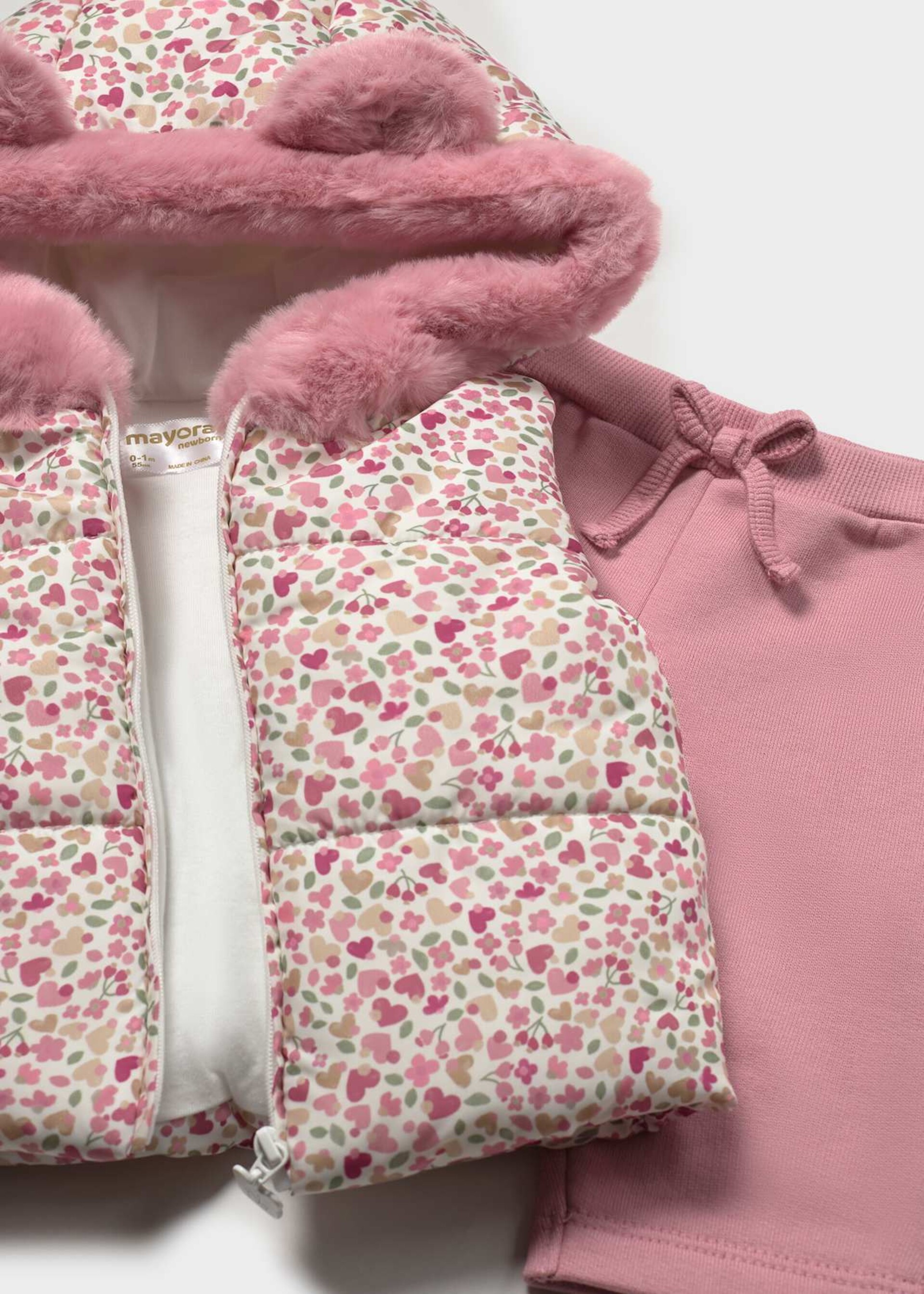Completo 3 pezzi in caldo cotone Rosa Cipria Mayoral