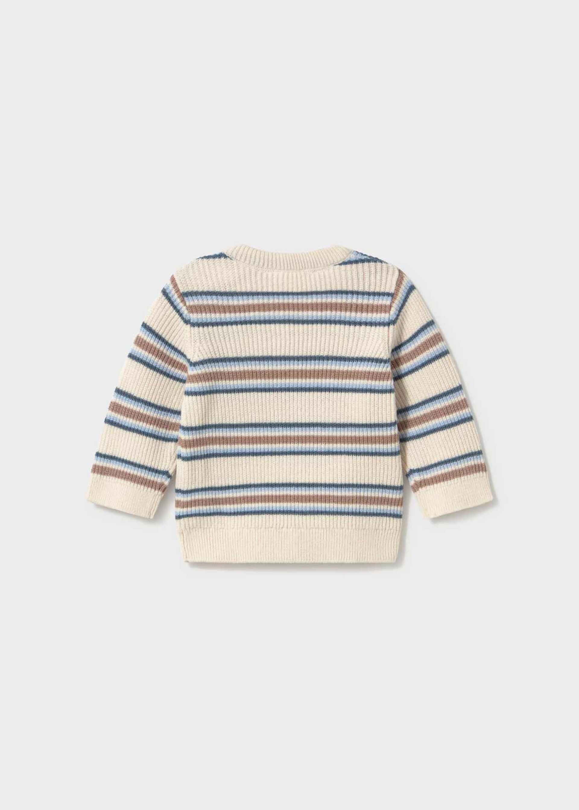 Maglione neonato a righe in caldo cotone Panna / Cielo / Azzurro Mayoral
