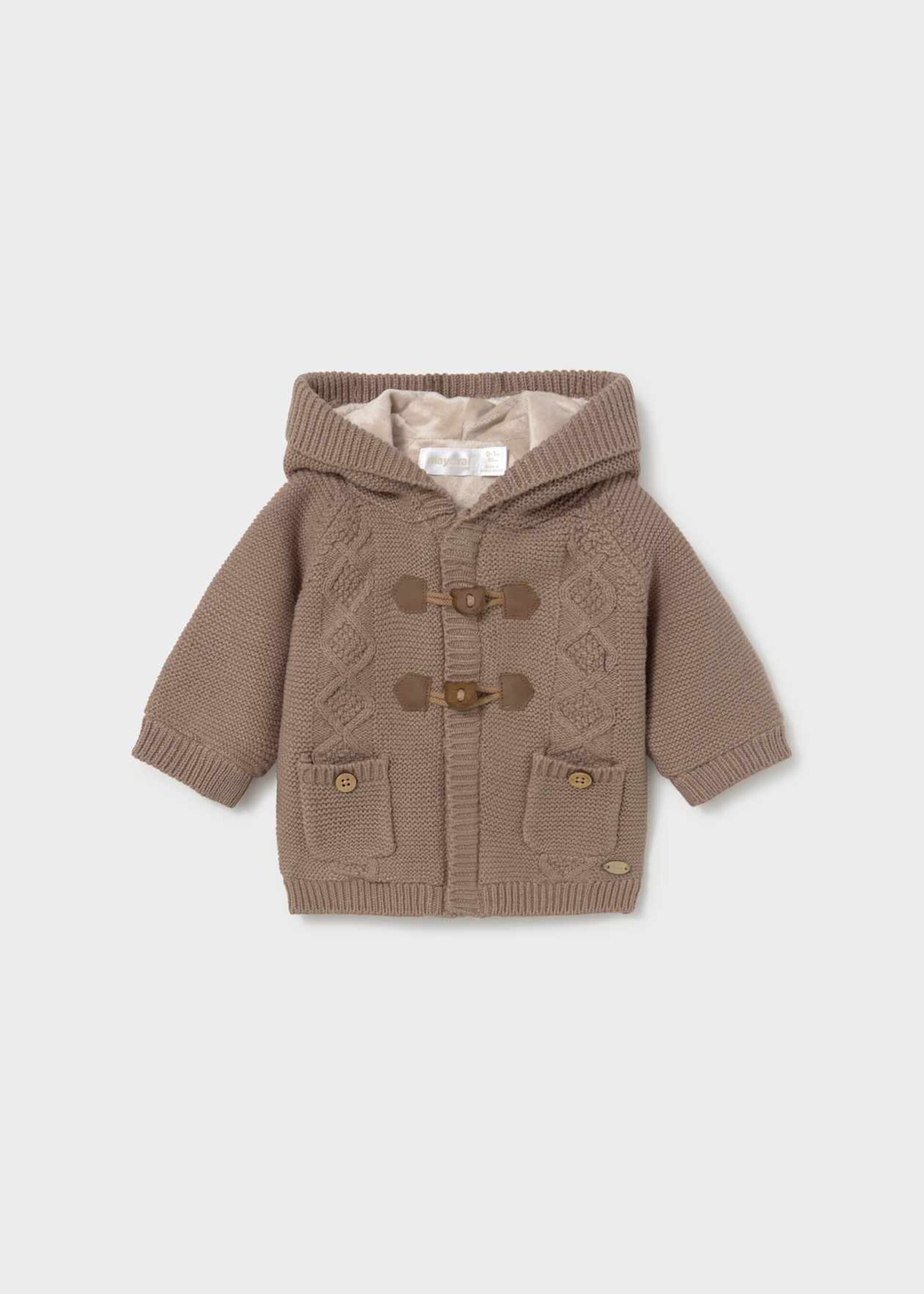 Cardigan neonato con pellicciotto interno Marrone Mayoral