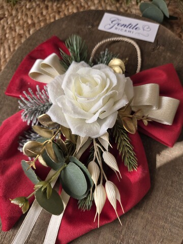 Fiocco decorativo in velluto rosso Gentile Ricami