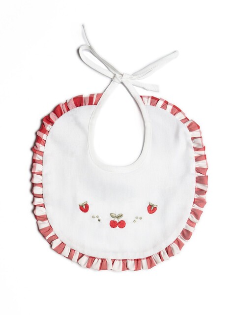 Bavetta in puro cotone Bianco / Rosso Barcellino