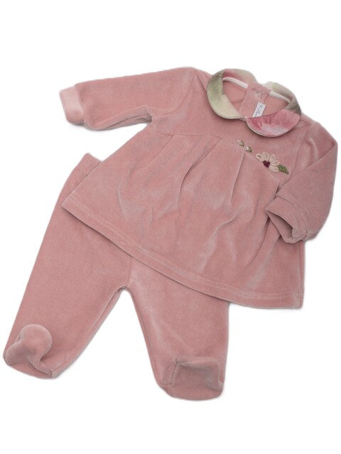 Completo 2 pezzi in ciniglia Rosa Cipria Barcellino
