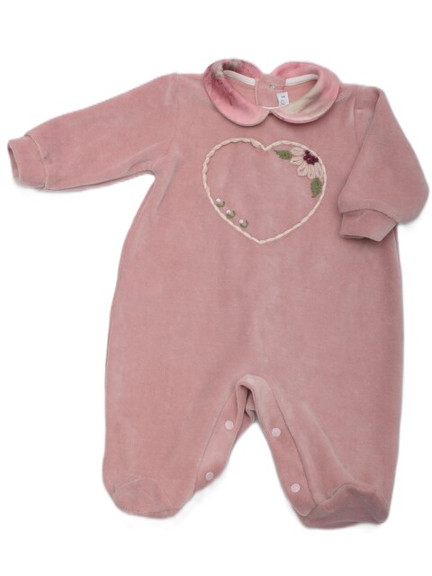 Tutina in ciniglia Rosa Cipria taglia 3 mesi Barcellino
