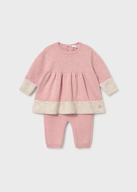 Completo 2 pezzi in caldo cotone Rosa / Panna Mayoral