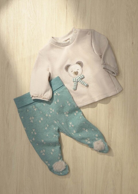Completo 2 pezzi in caldo cotone Beige / Verde Mayoral