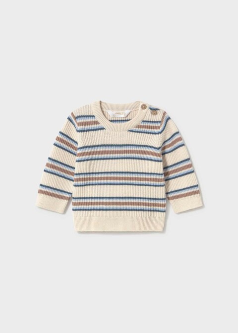 Maglione neonato a righe in caldo cotone Panna / Cielo / Azzurro Mayoral