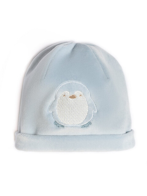 Cappellino in ciniglia Cielo Polvere taglia 1 mese Barcellino