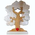 Albero genealogico con cuore in legno a 10 componenti
