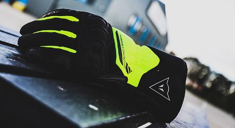 X-TOURER GLOVES - GUANTO MOTO IMPERMEABILE / WATERPROOF  GLOVES HIGH VISIBILYTY Dainese BLACK/FLUO-YELLOW