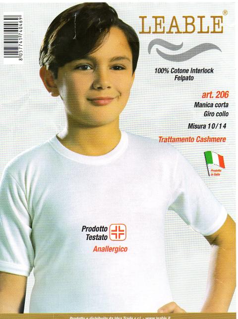 Maglia manica corta bimbo LEABLE Art. 206/208 (confezione da 3 capi)