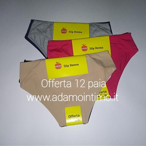 Offerta 12 Paia slip vita bassa donna Adamo Art.A532