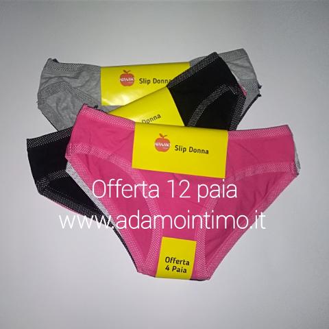 Offerta 12 Paia slip vita bassa donna ADAMO Art. A650