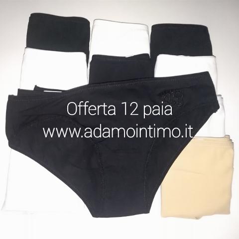 Offerta 12 Paia slip vita bassa donna ADVIS Art. A173