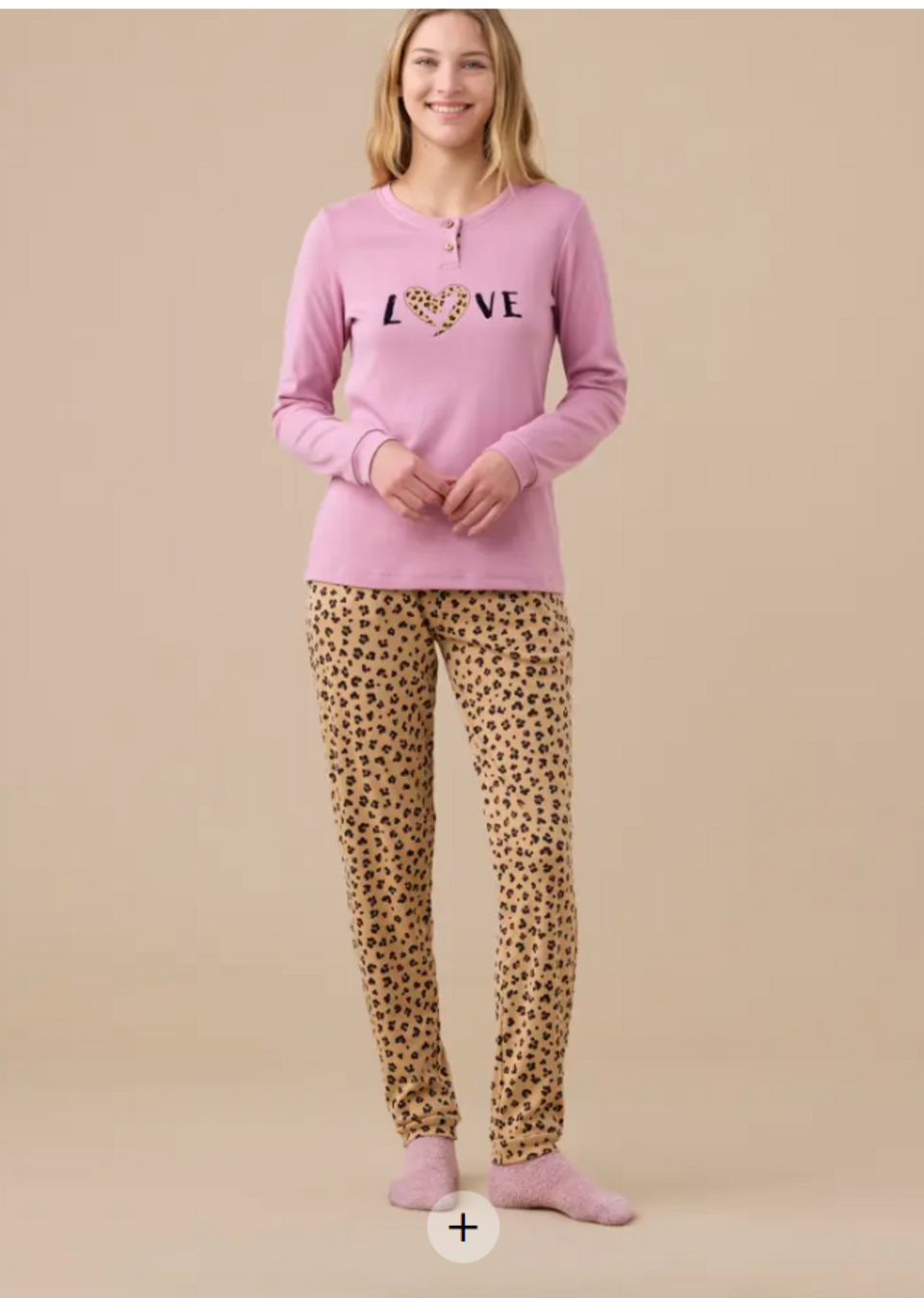 pigiama donna  caldo cotone animalier love Noidinotte pigiama donna caldo cotone