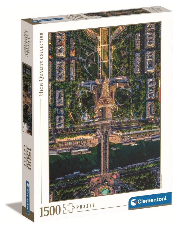 Puzzle 1500 pz Flying Over Paris clementoni