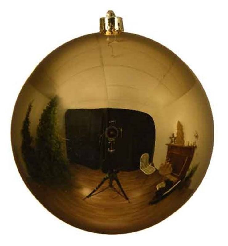 Baubles shatterproof shiny light gold kaemingk