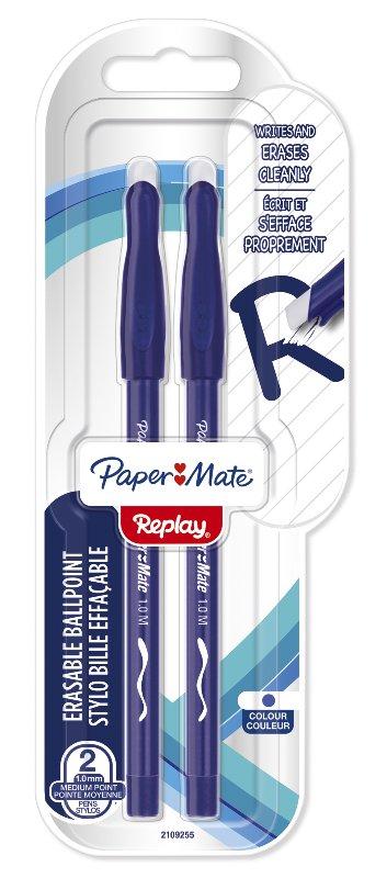 PAPERMATE REPLAY BLISTER 2 PENNE CANCELLABILI COLORE BLU Elmer's (distr. Neweel)
