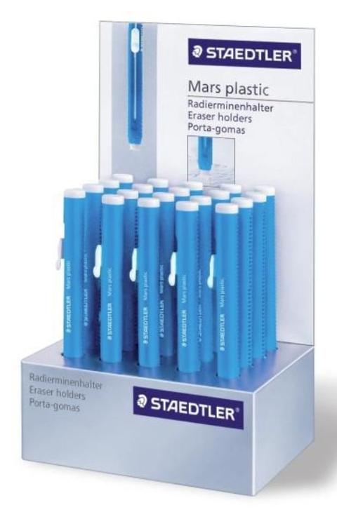 Espositore con con 20 portagomme Mars plastic. staedtler