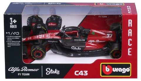 1/43 RACE - Alfa Romeo F1 Team Stake C43 (2023) #77 (Valtteri Bottas) bburago