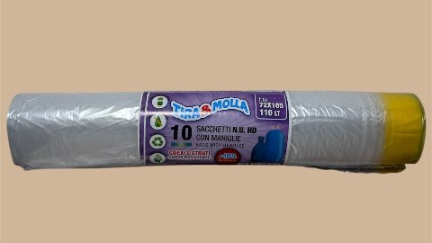 SACCHETTI SPAZZATURA CON MANICI 72x105 cm, 35 CONFEZIONI DA 10 PZ