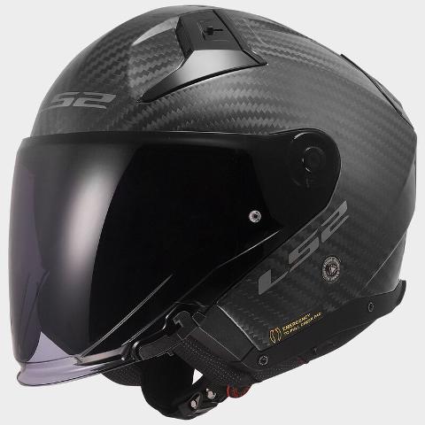 CASCO JET IN CARBONIO LS2 LS2 OF603 INFINITY II CARBON