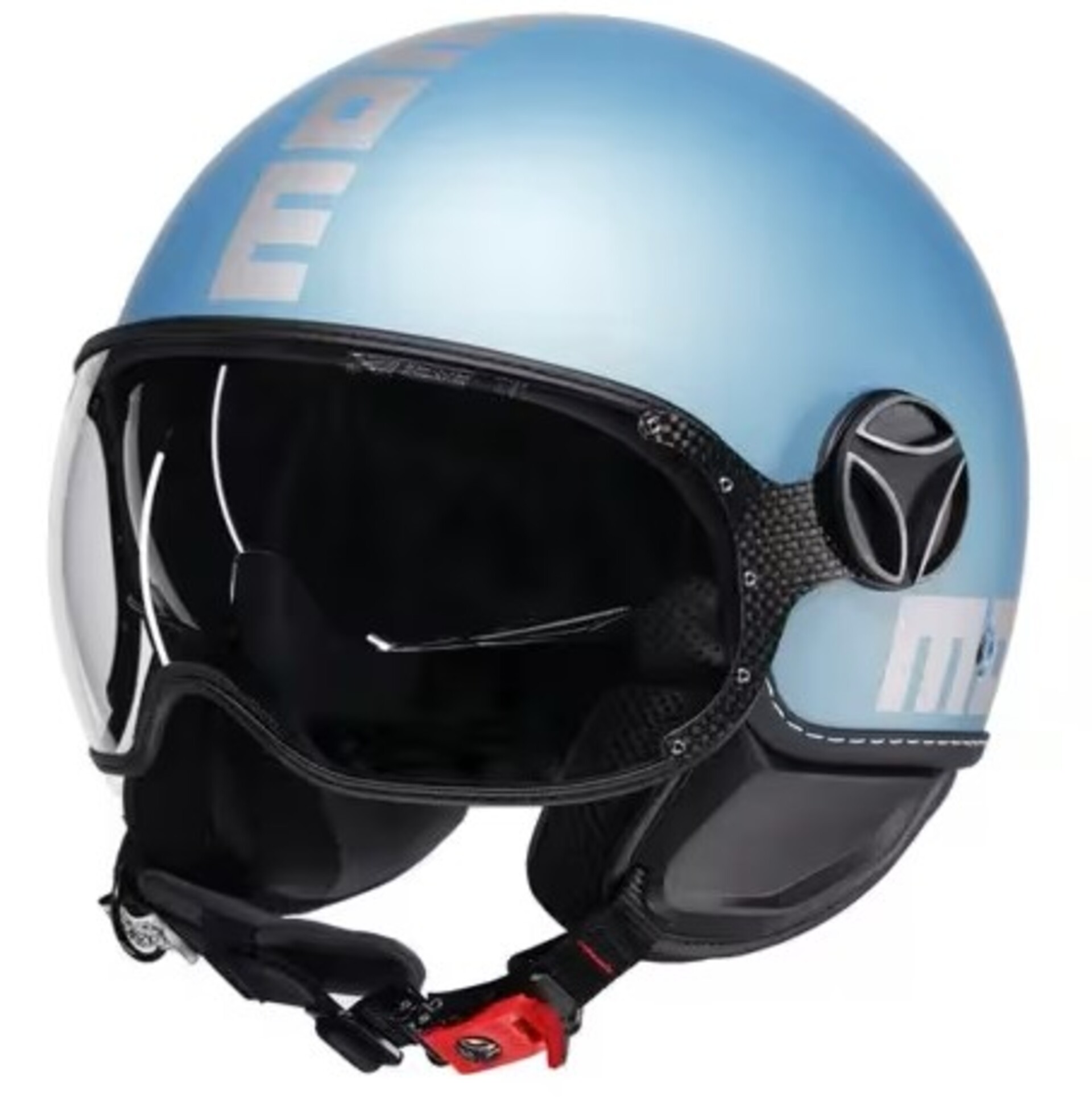 CASCO JET MOMODESIGN MOMODESIGN Casco moto jet FGTR EVO Mono E2206 blu primavera opaco / silver