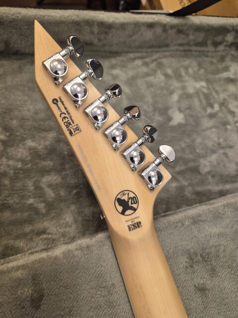 ESP LTD ALEXI LAIHO SAWTOOTH SE 20th ANNIVERSARY BLACK WHITE PINSTRIPE