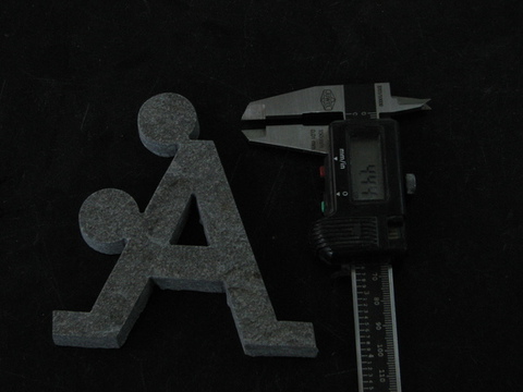 Mattonella in gres porcellanato 10mm. raffigurante logo ASTYLE realizzata con tecnologia T.W.S.