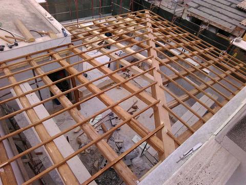 Copertura veranda con travi Uso Fiume