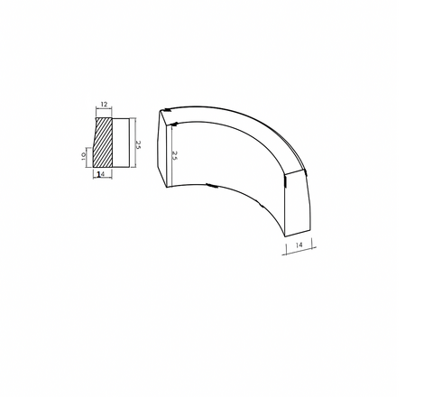 Cordoli curvi cm 14/12x25 raggio 52