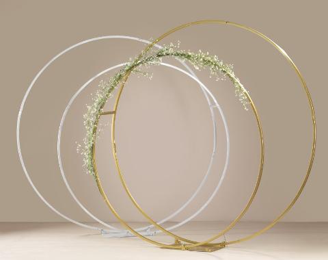 Cerchio Doppio dm.200 e dm.170 Bianco e Oro - Sconti per Fioristi e Aziende e Wedding