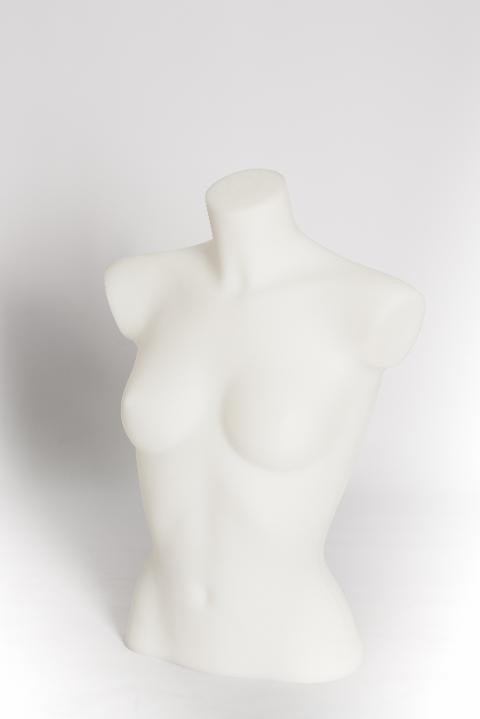 Manichino in Plastica H 58 Bianco Mezzo Busto - Sconti per Fioristi Wedding e Aziende - Uomo e Donna
