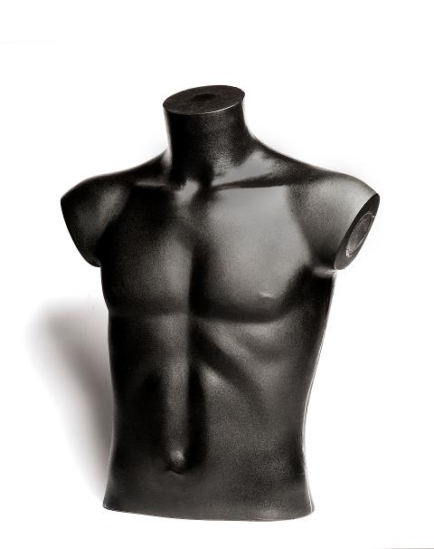 Manichino in Plastica H 58 Nero Mezzo Busto - Sconti per Fioristi Wedding e Aziende - Uomo e Donna