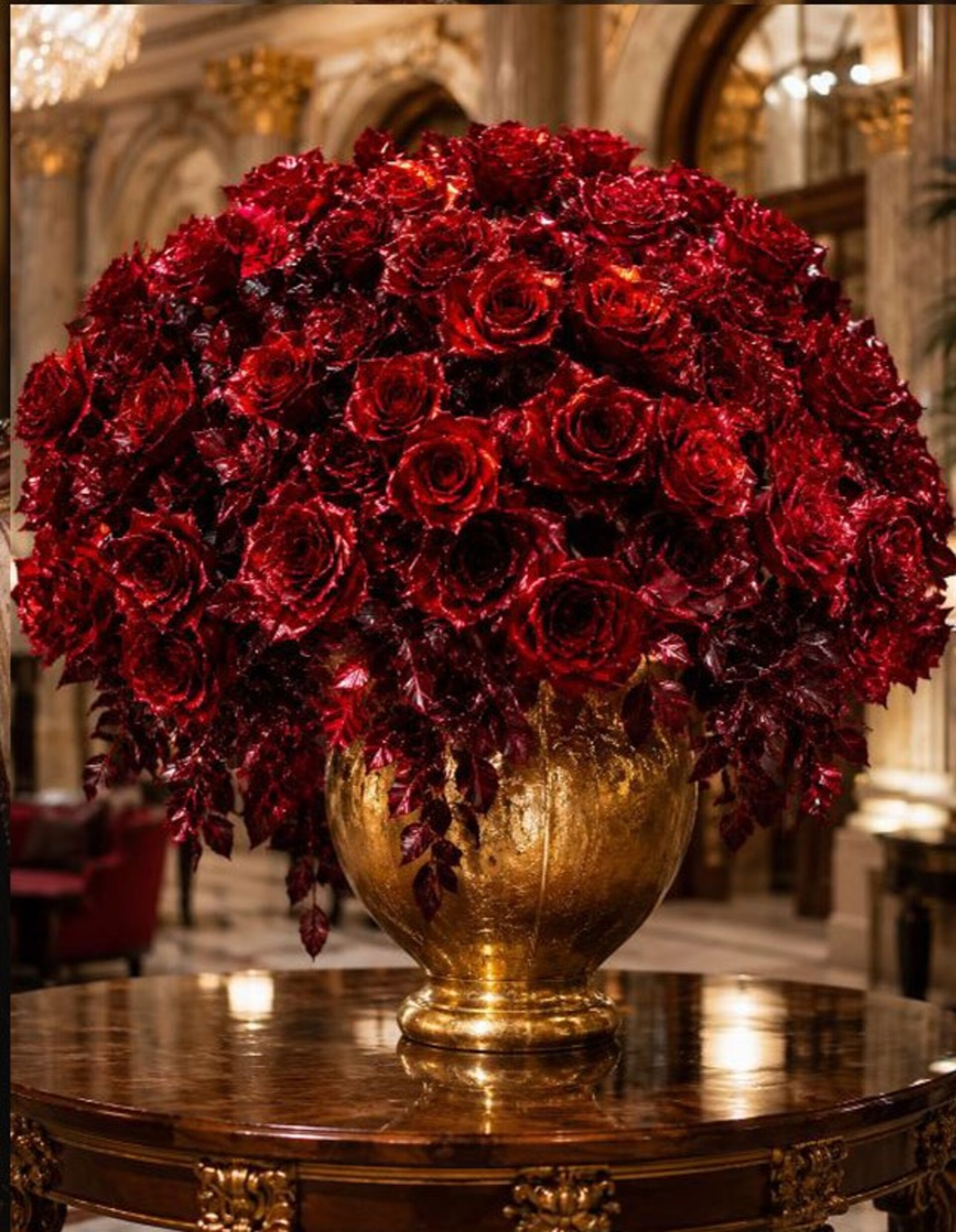 Rosa Rubino Metallizzata alta cm. 110 mod. Shiny - Sconti per Fioristi e Aziende