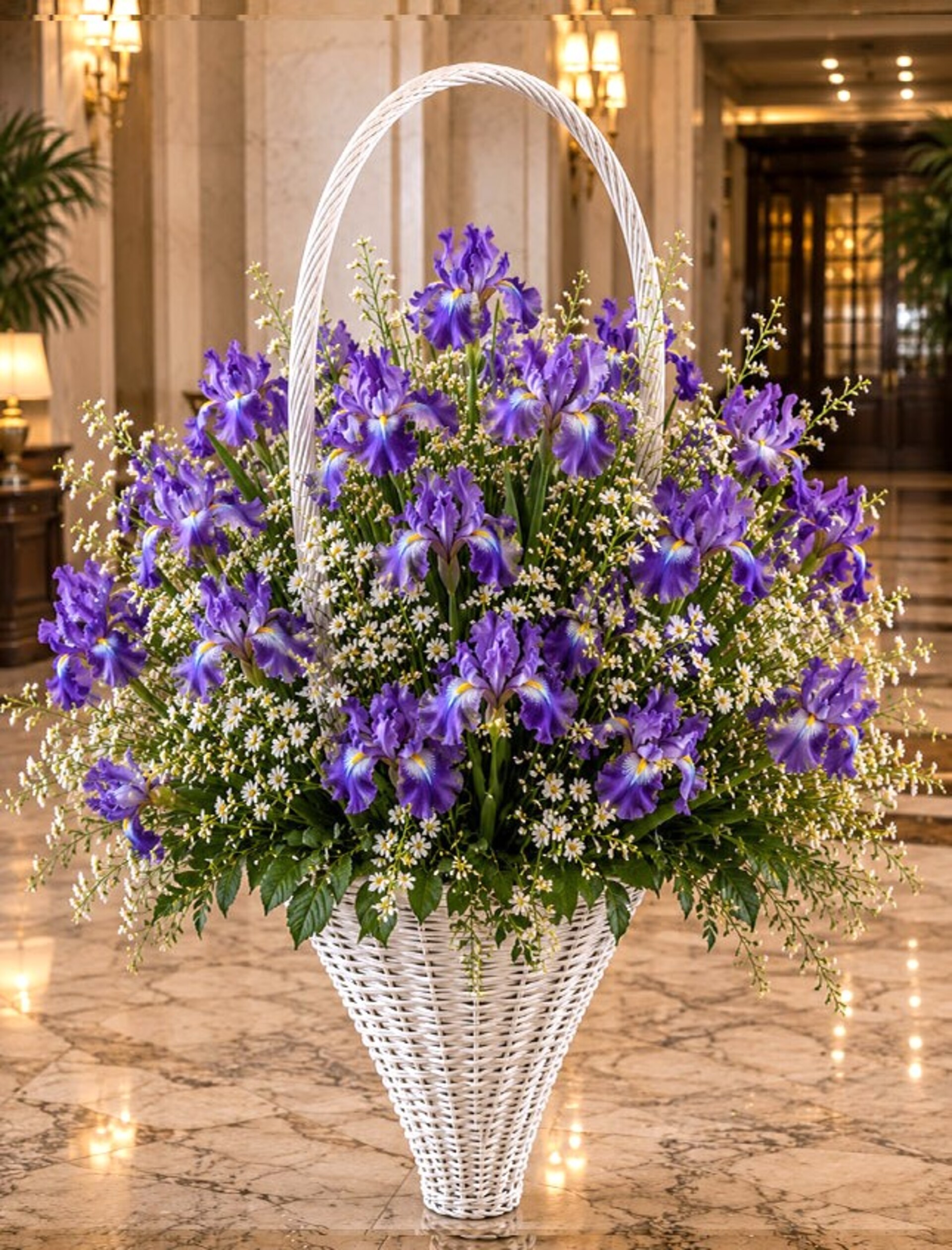 Iris Artificiale Singolo H 100- Sconti per Fioristi e Aziende . - in velluto