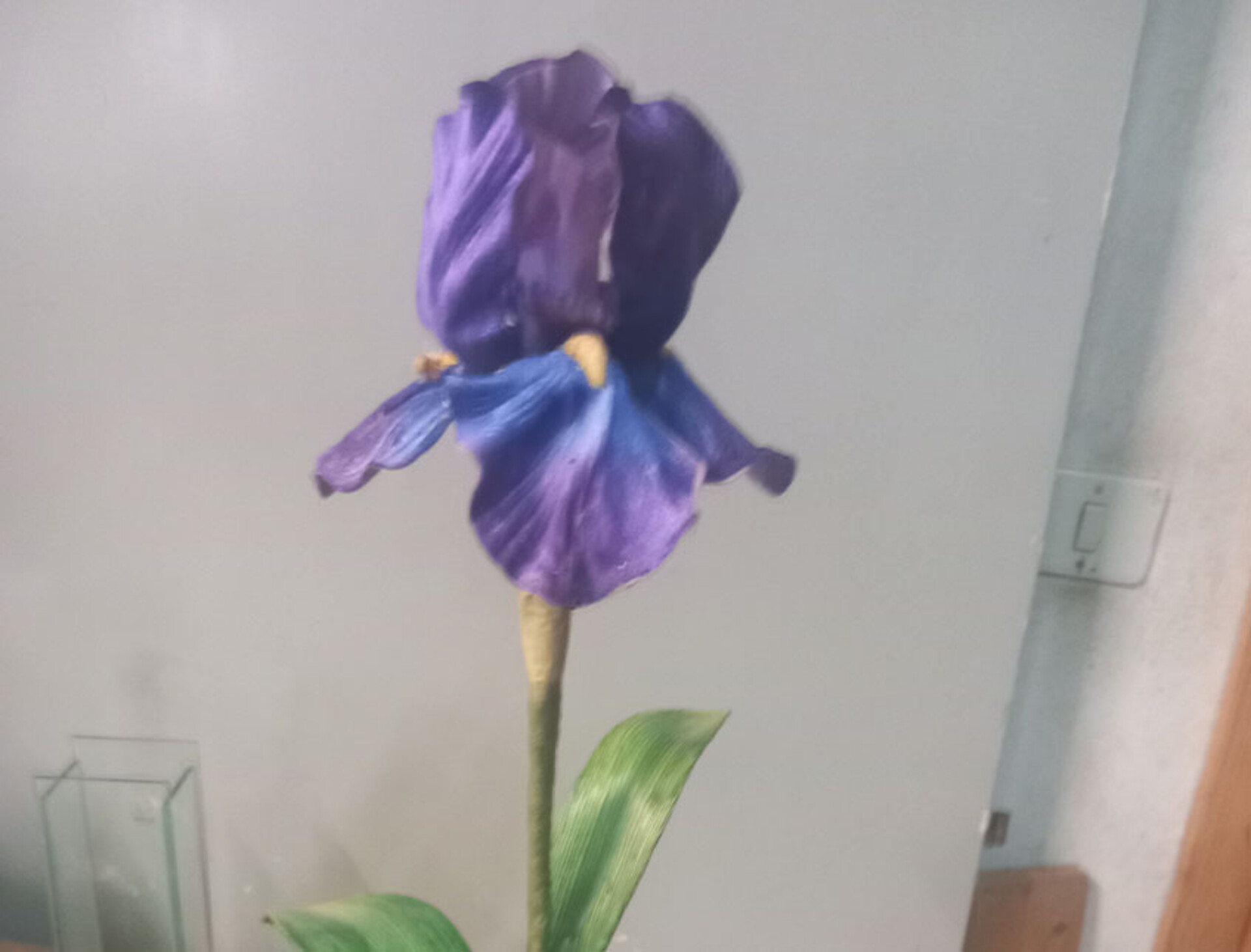 Iris Artificiale Singolo H 100- Sconti per Fioristi e Aziende . - in velluto