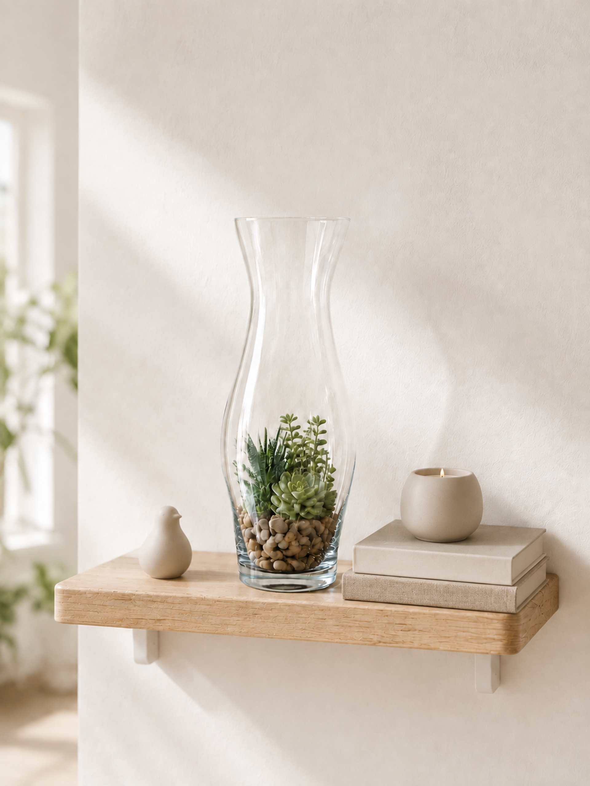 Vaso in vetro H 32 trasparente - Sconti per Fioristi e Aziende - Modello Sinuoso