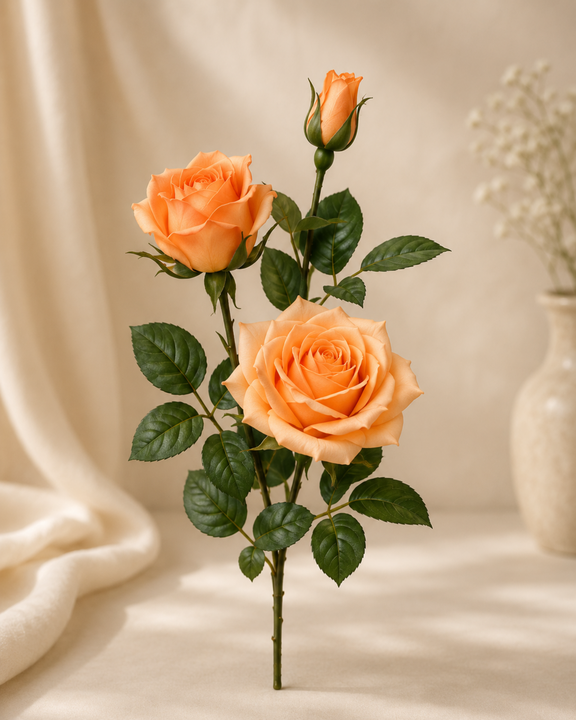 Rose Royal x 3 Velvet Artificiale in poliestere - Sconti per Fioristi e Aziende .