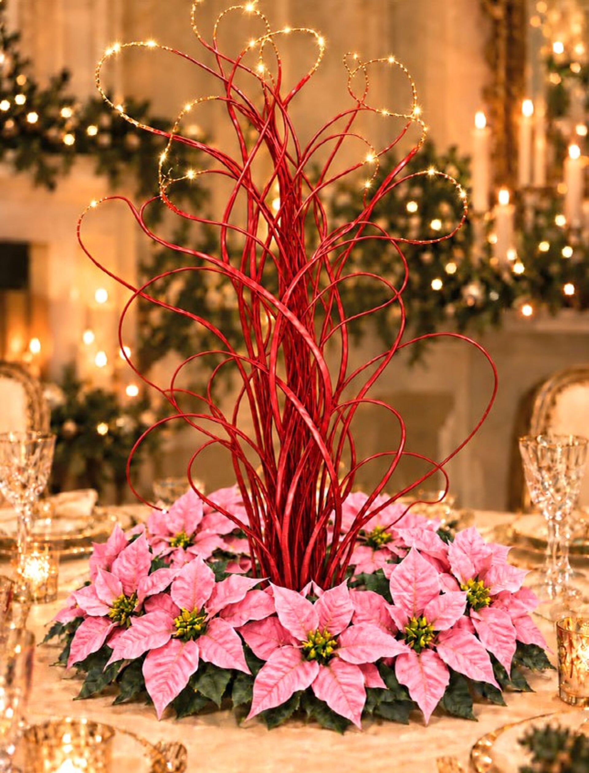 Ting Ting glitterato Rosso - Sconti per Fioristi e Aziende - H 90 x 50 steli
