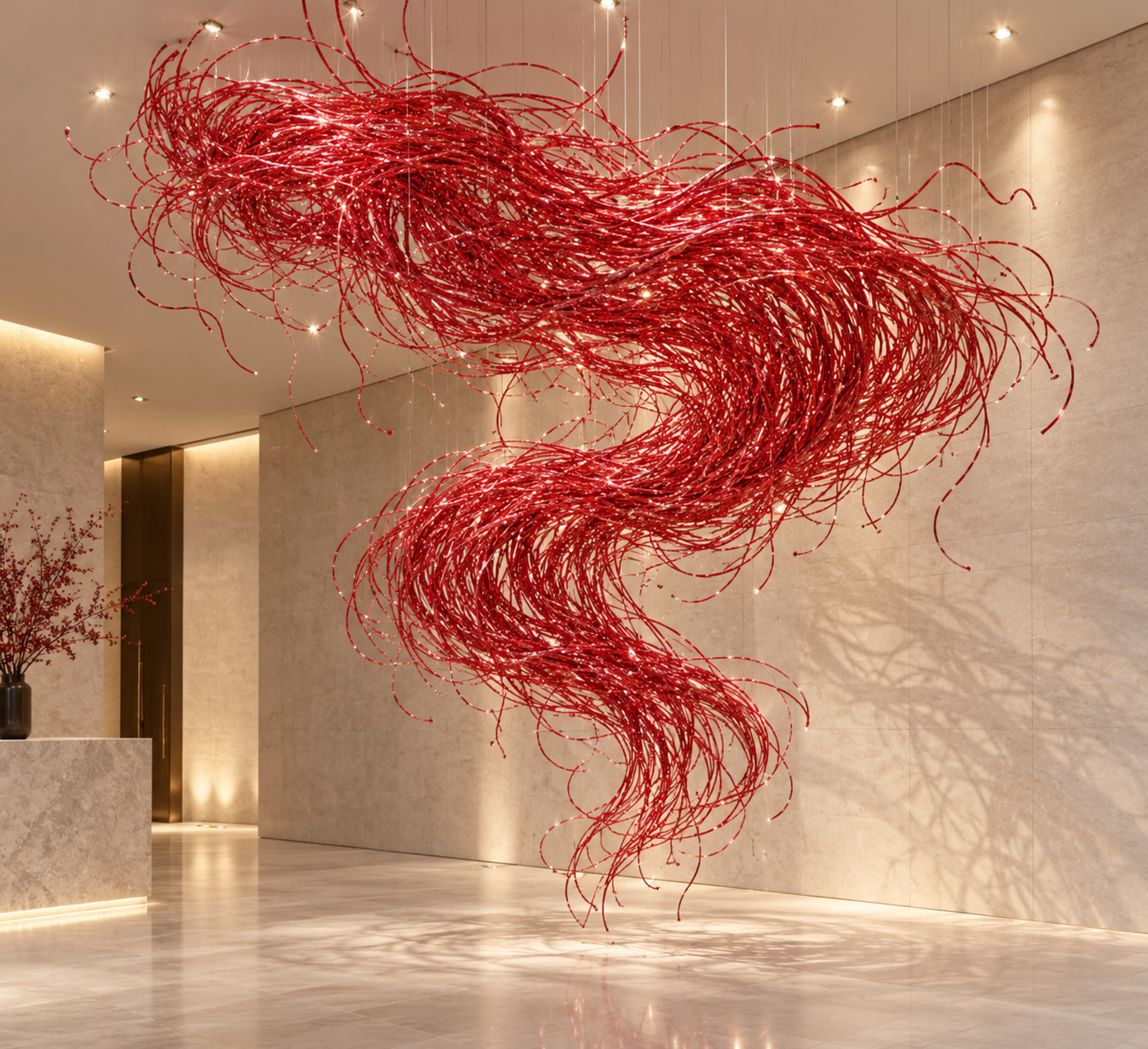 Ting Ting glitterato Rosso - Sconti per Fioristi e Aziende - H 90 x 50 steli