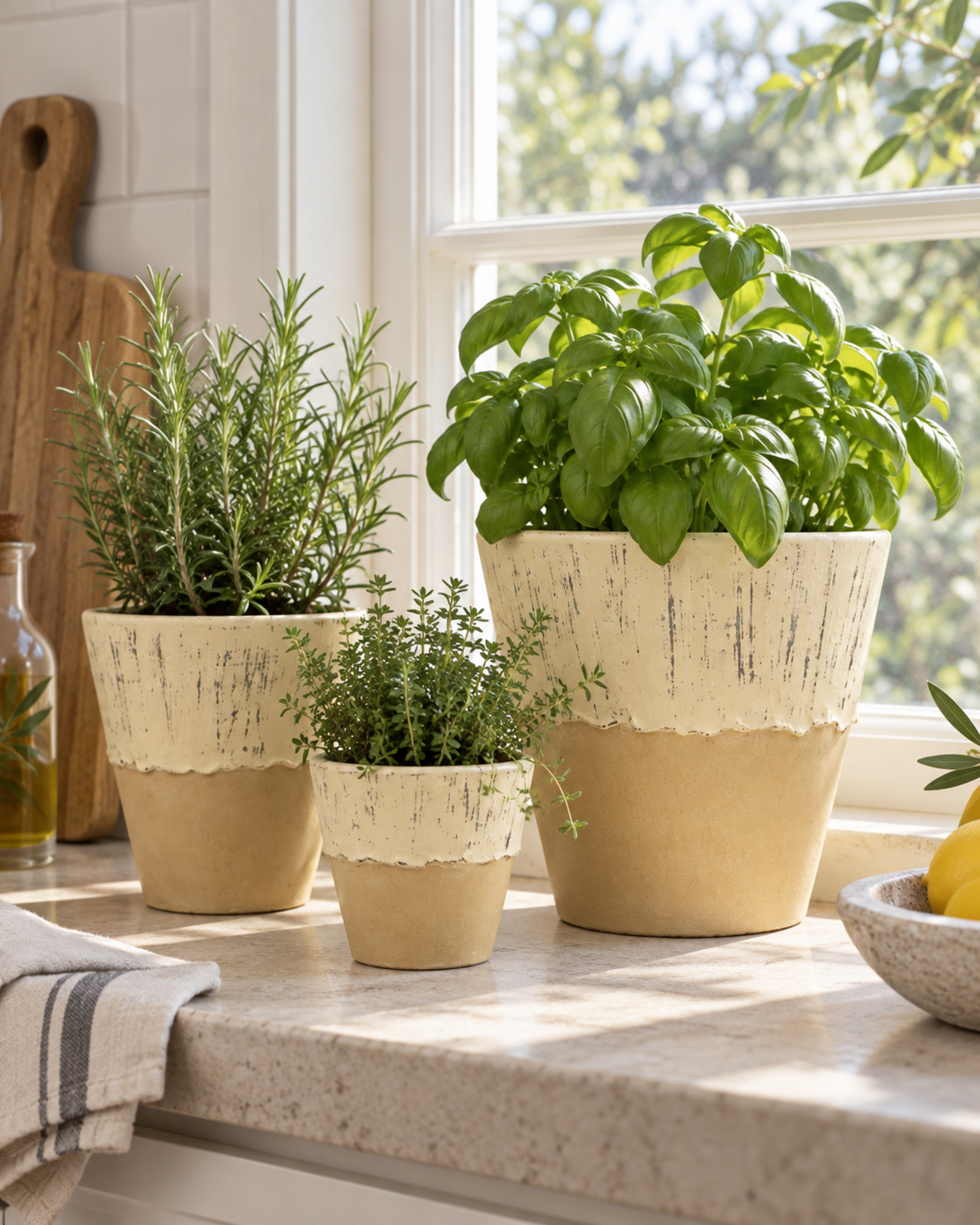 Vasi x 4 Ceramica Bicolore - Sconti per Fioristi e Aziende - Avorio - Arancio Giallo - Marro