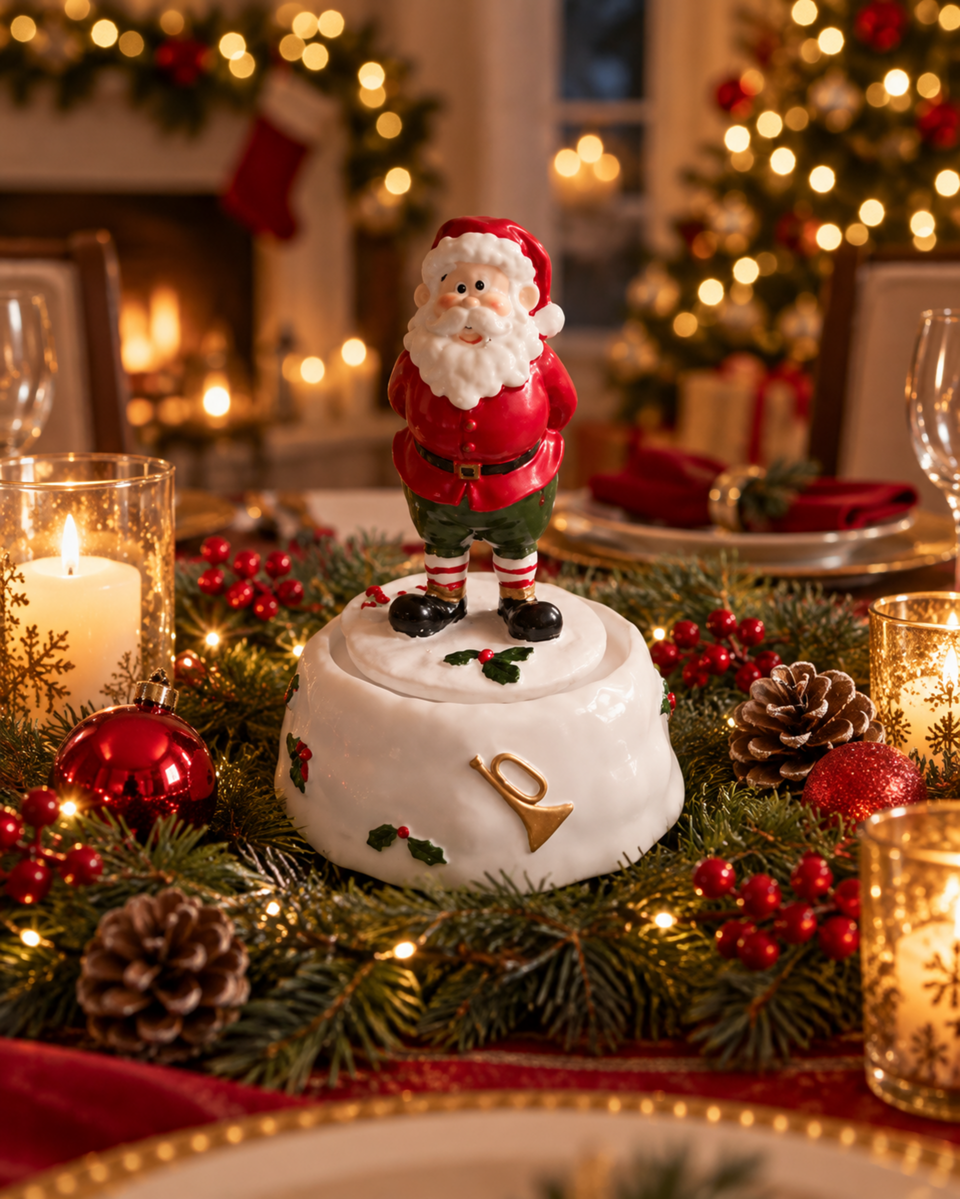 Babbo Natale Carillon H 16 - Sconti per Fioristi e Aziende - in resina