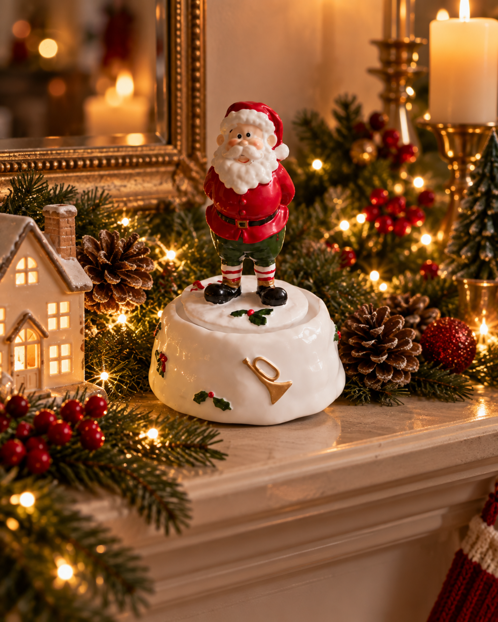 Babbo Natale Carillon H 16 - Sconti per Fioristi e Aziende - in resina