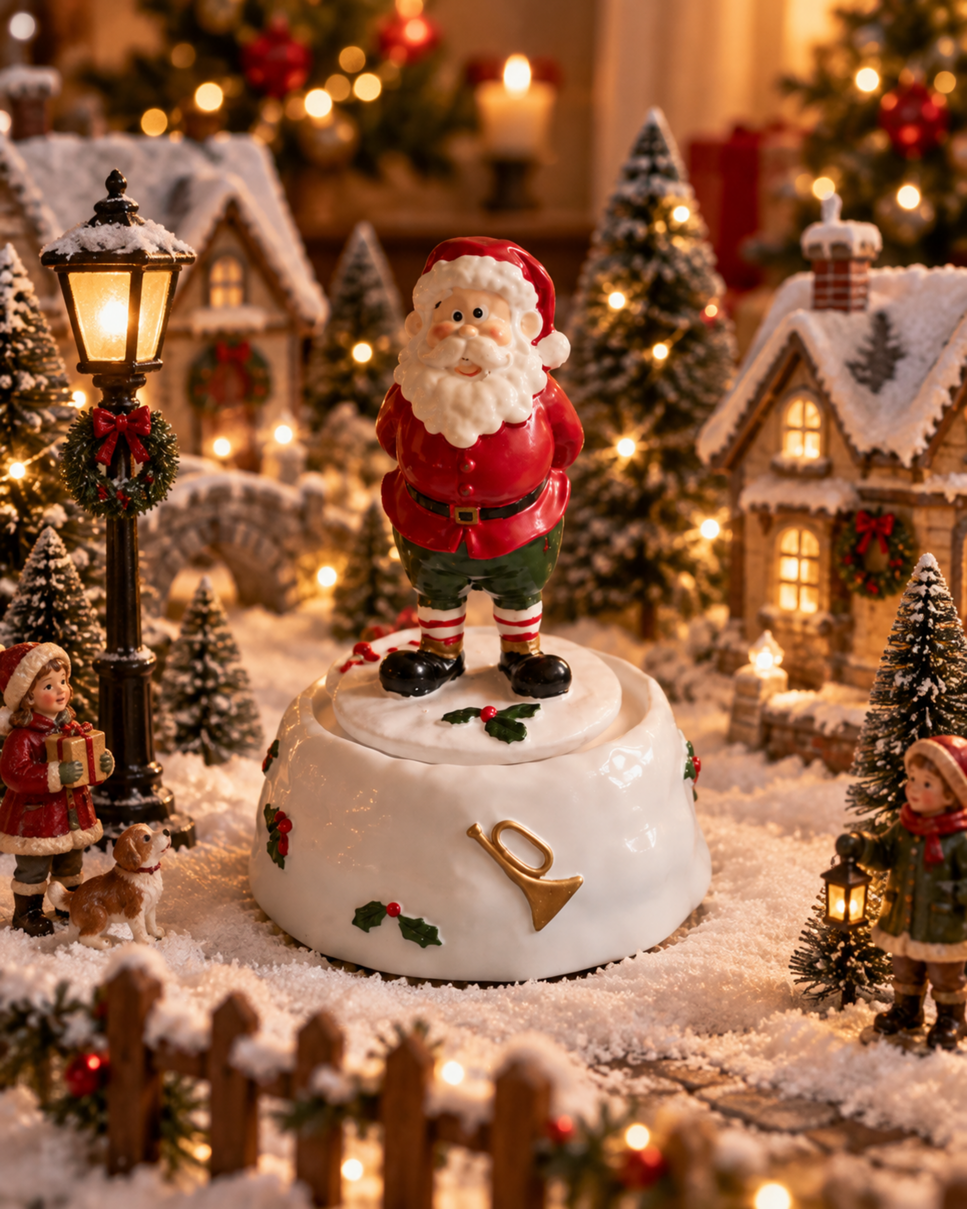 Babbo Natale Carillon H 16 - Sconti per Fioristi e Aziende - in resina