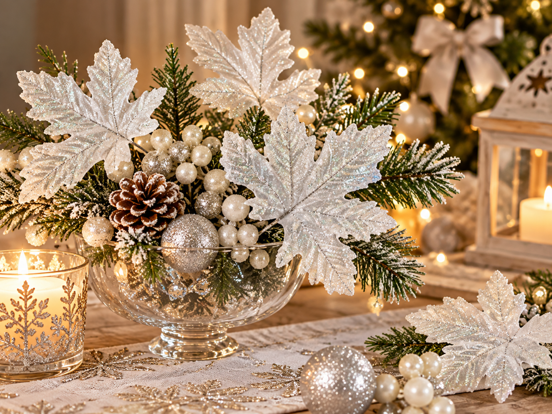 Foglie Acero Glitterate - Sconti per Fioristi e Aziende Conf.x 12 cm 9x10 Conf, x 10 cm.12x14