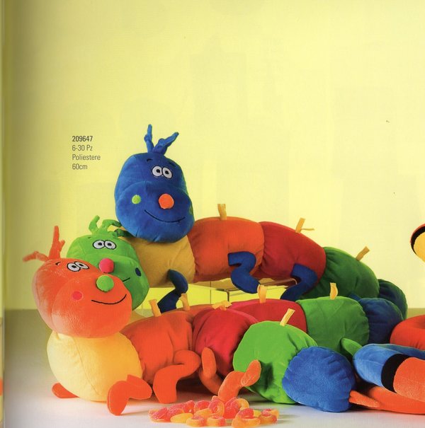 Bruco H 60 peluches in 3 colori - Sconti per Fioristi e Aziende .